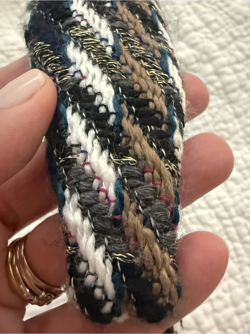 Lele Sadoughi multi colored tweed knot headband